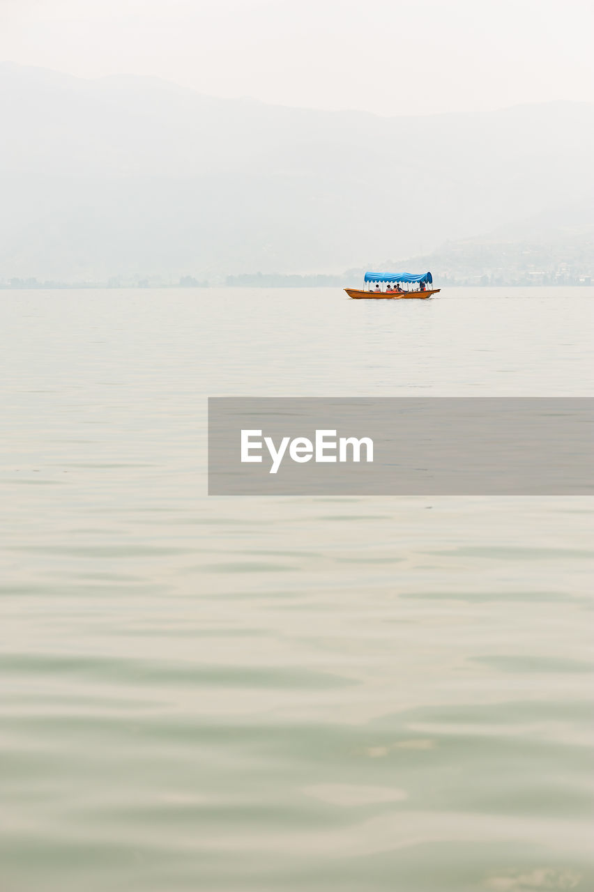 high angle view of boat in sea