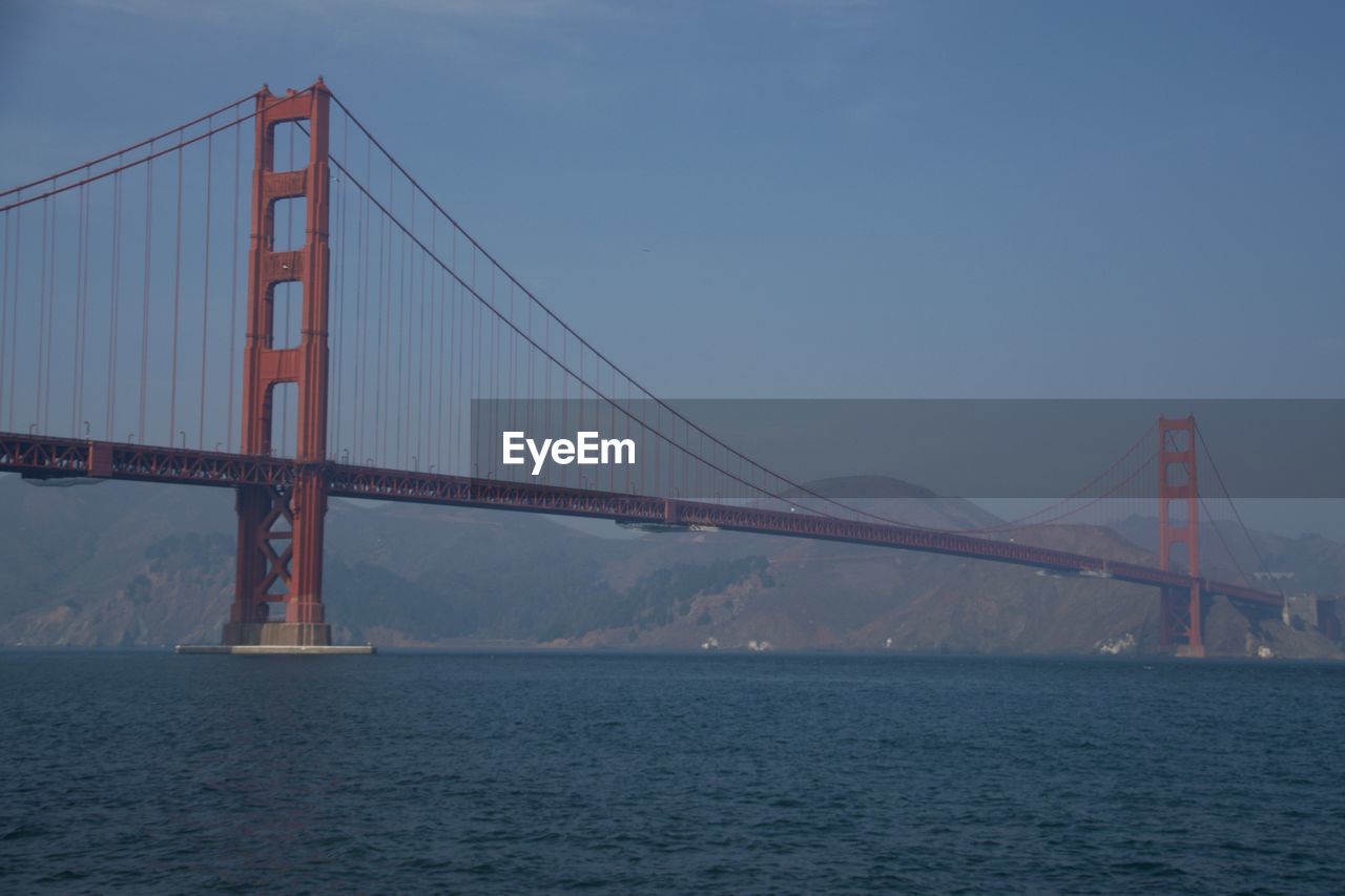 SUSPENSION BRIDGE OVER CALM SEA