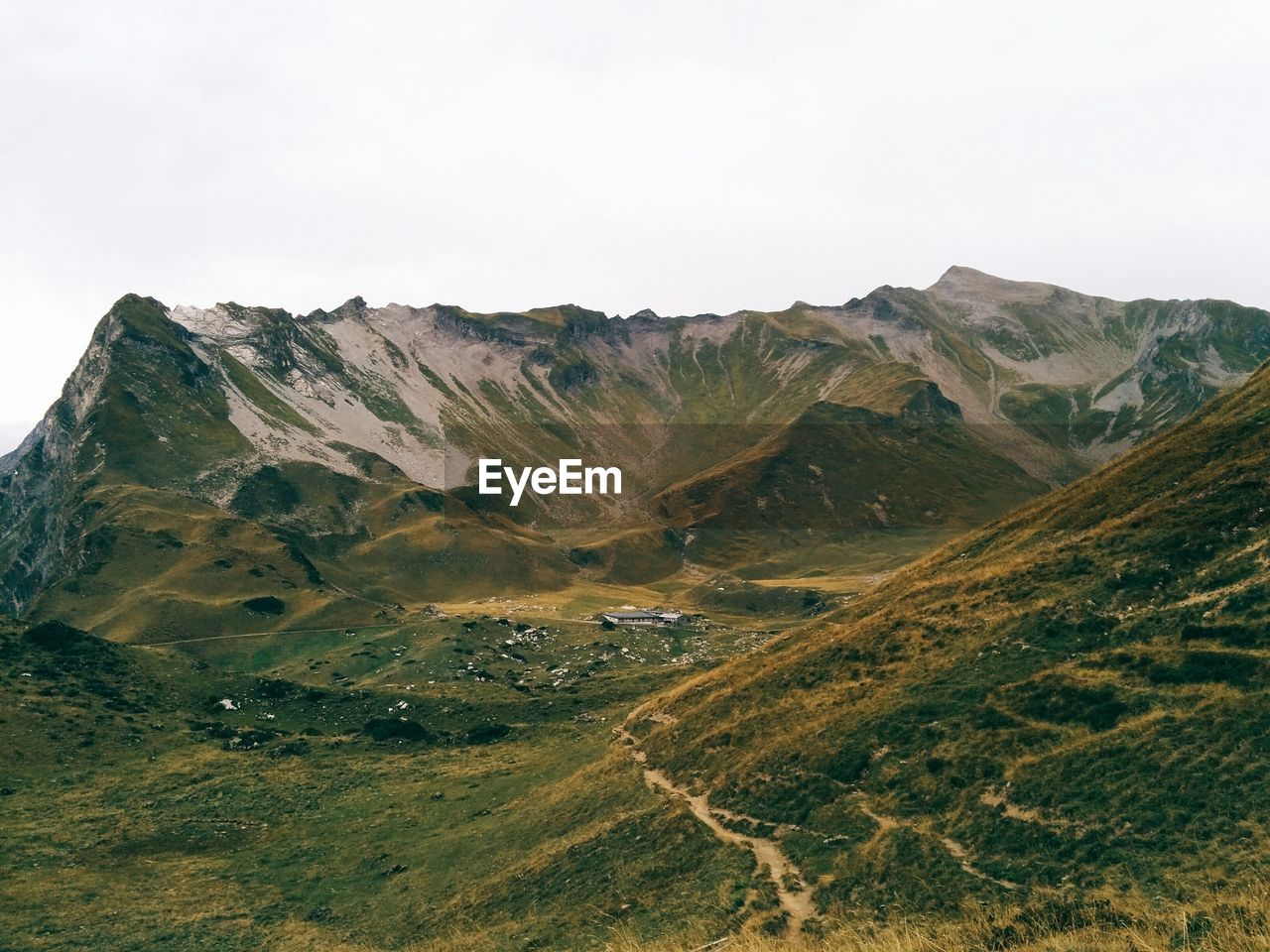 Scenic view of mountains against clear sky