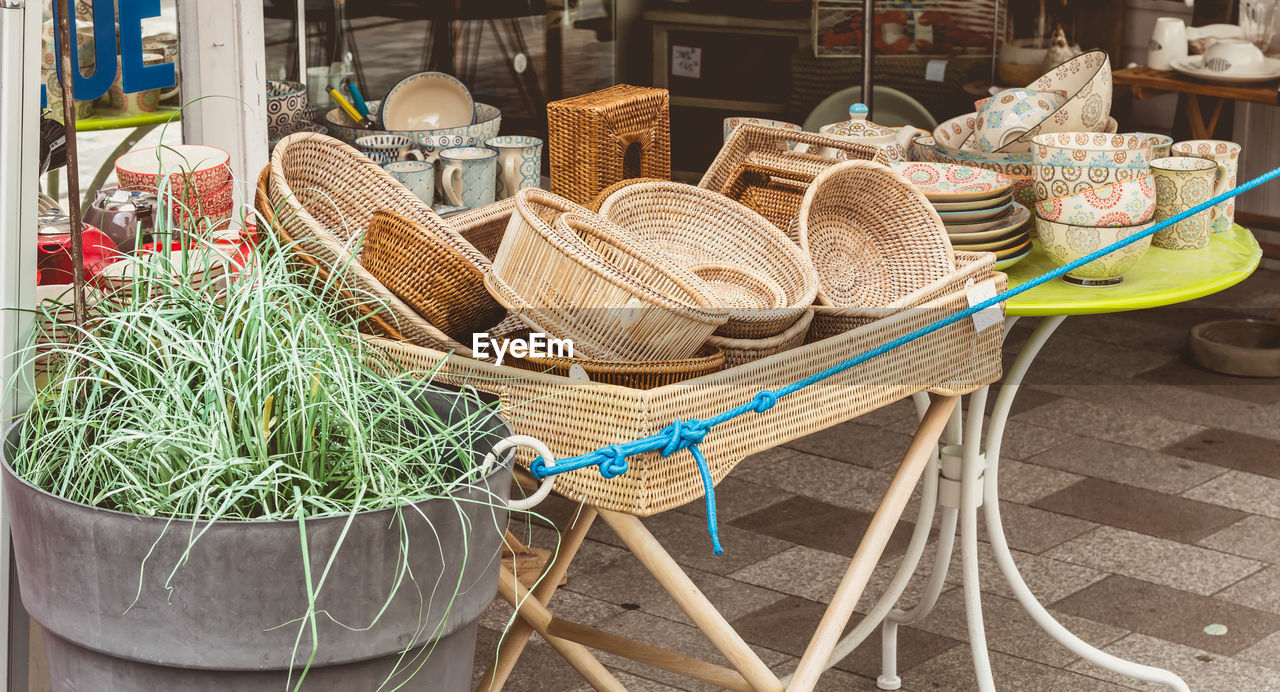 CLOSE-UP OF BASKET FOR SALE