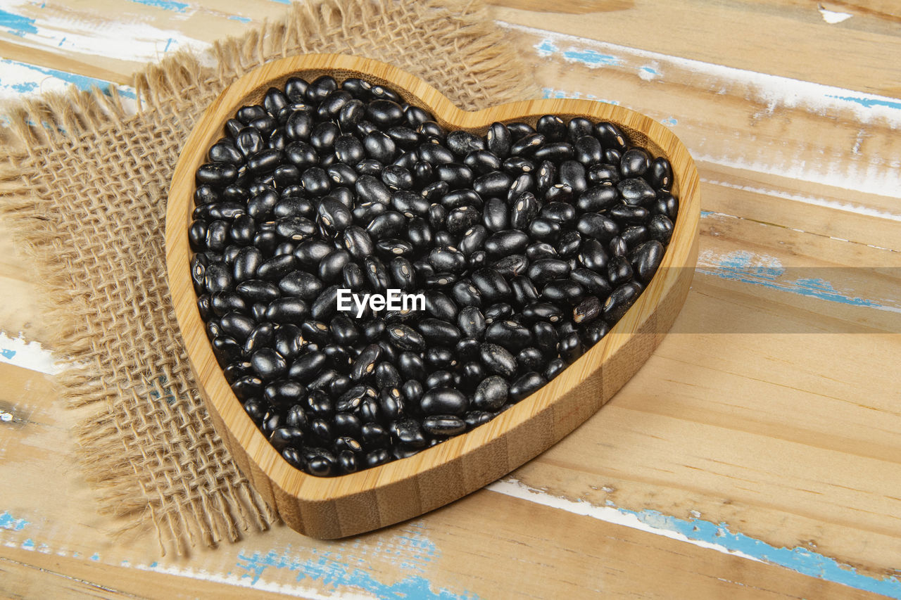 high angle view of roasted coffee beans