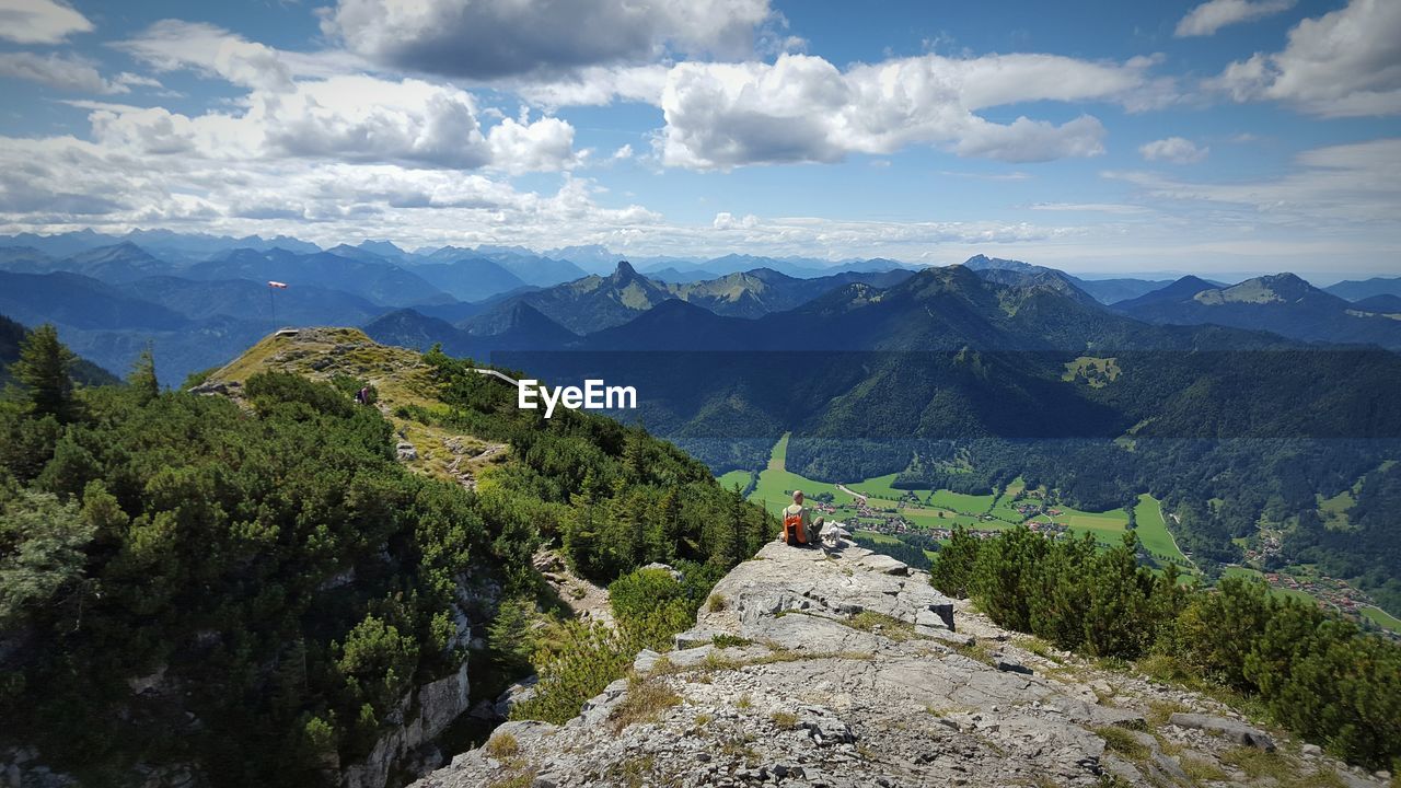 High angle shot of countryside landscape