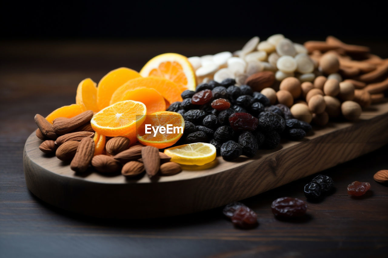 high angle view of food in bowl on table