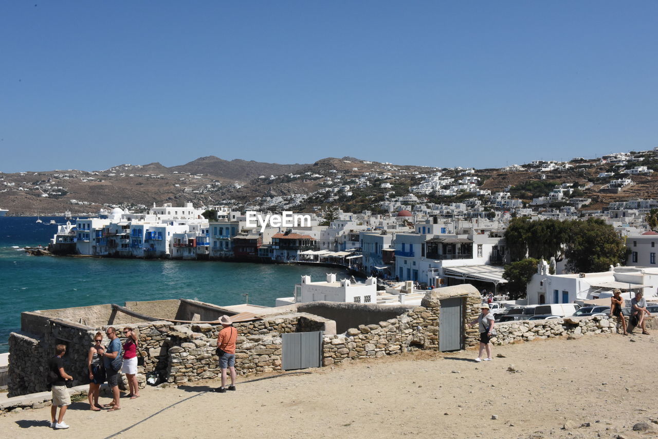 Scenic view of beach against clear sky