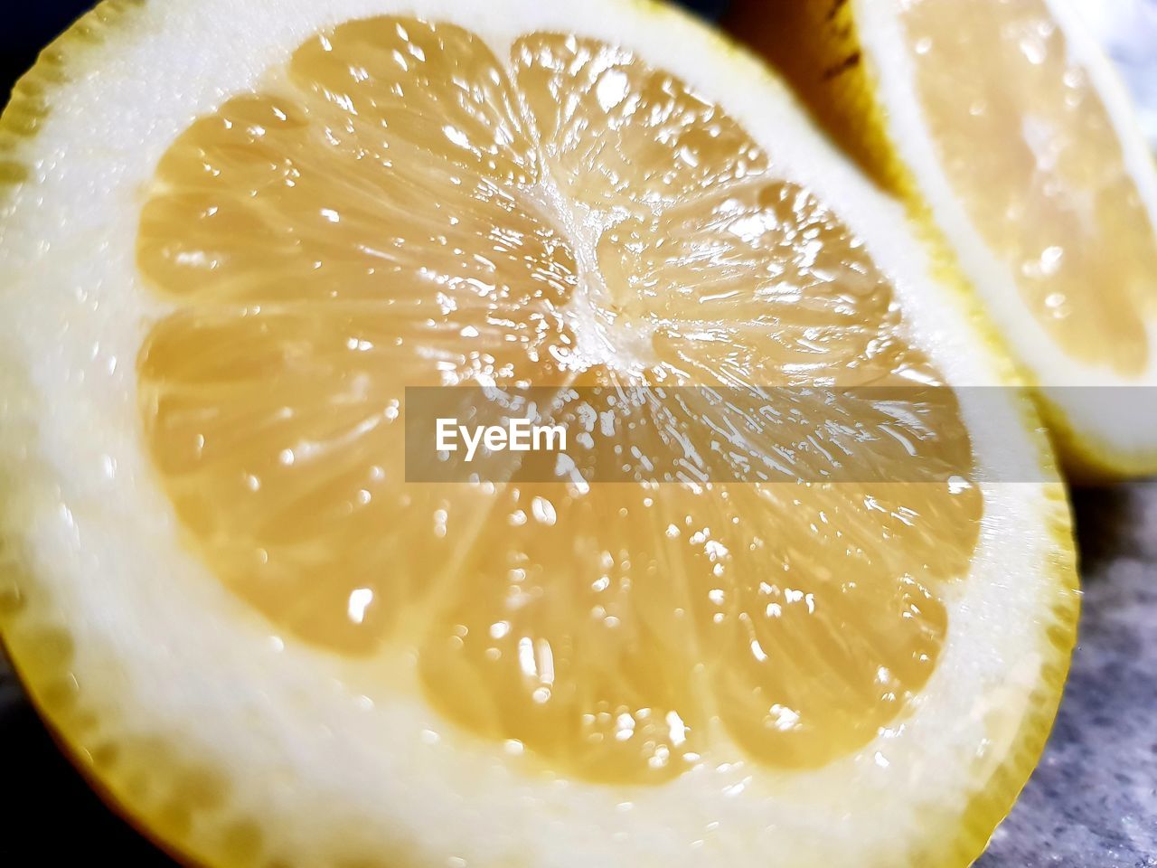 Close-up of lemon slice