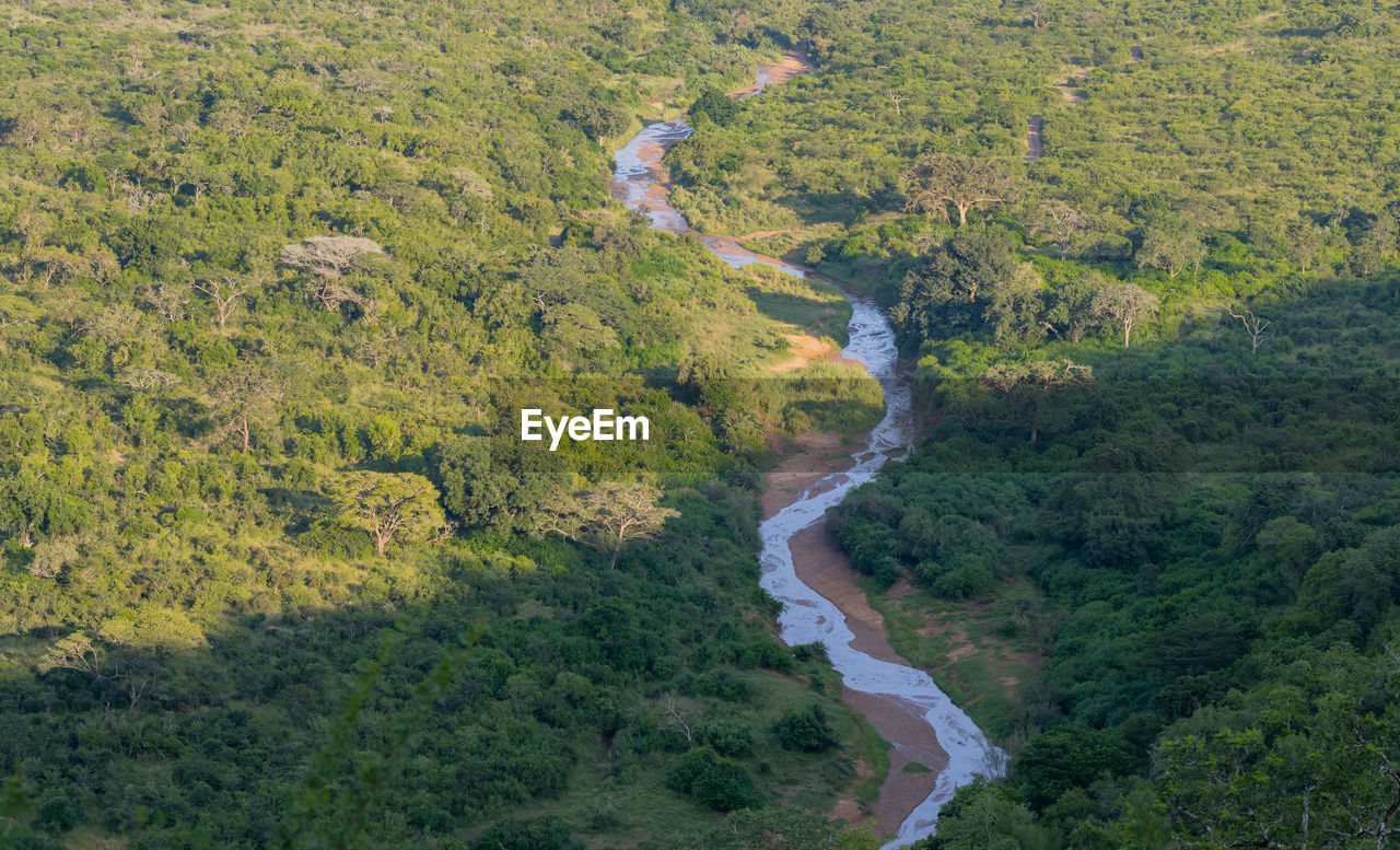 River to hluhluwe dam in hluhluwe national park nature reserve south africa