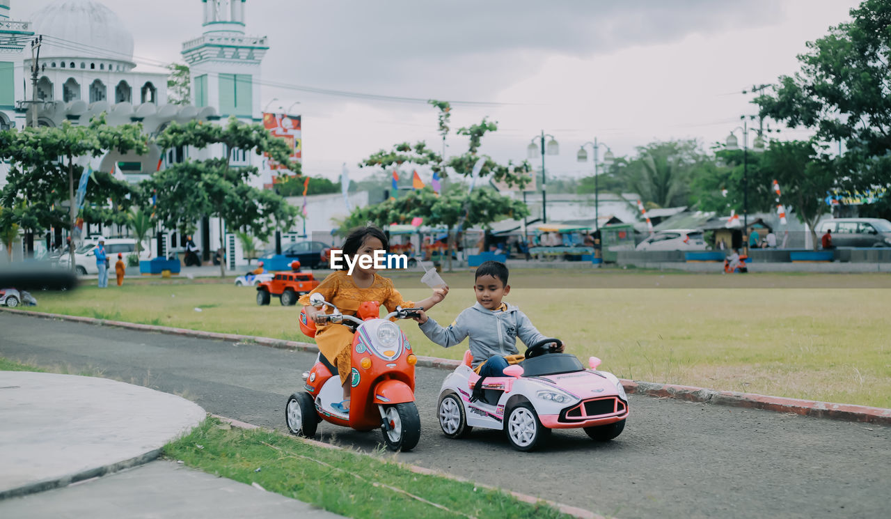 A happy child in the playground.