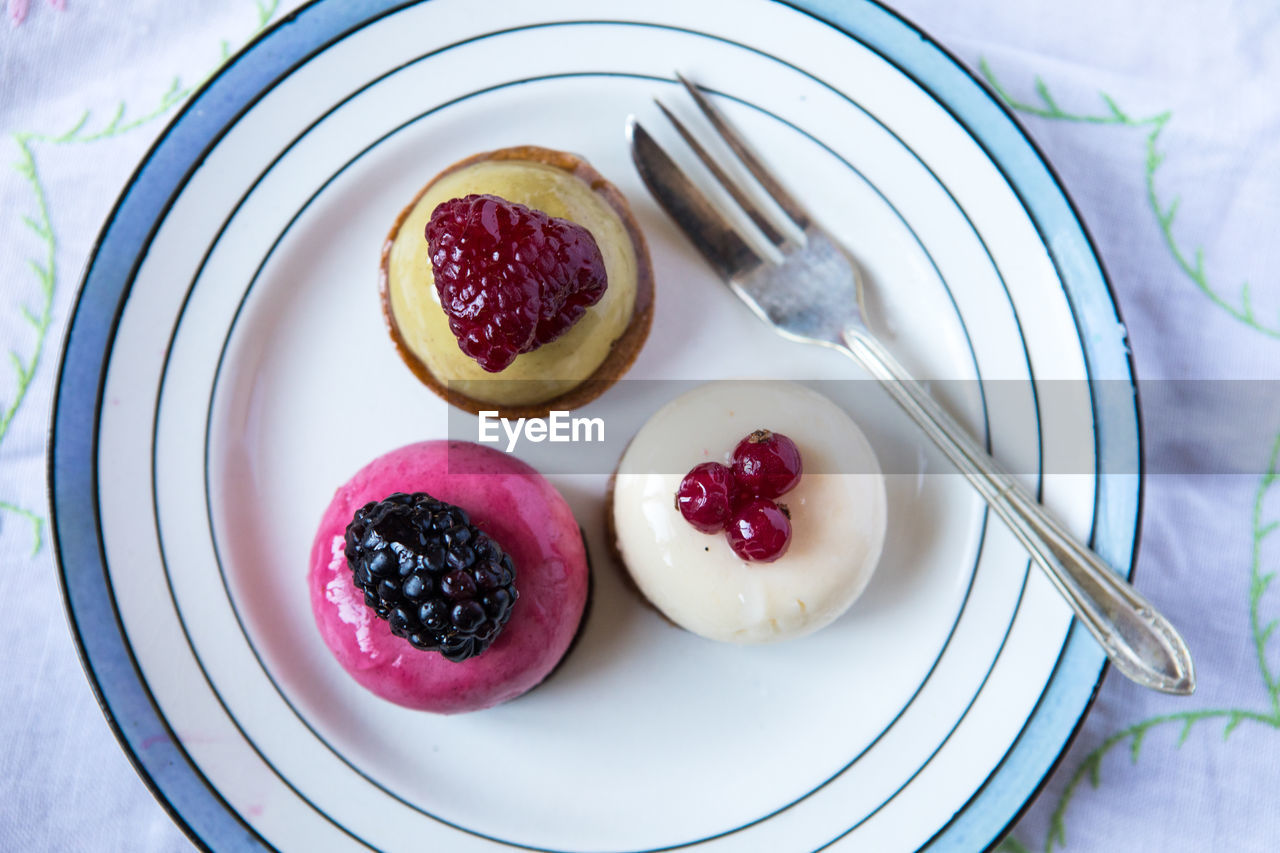 HIGH ANGLE VIEW OF BREAKFAST IN PLATE