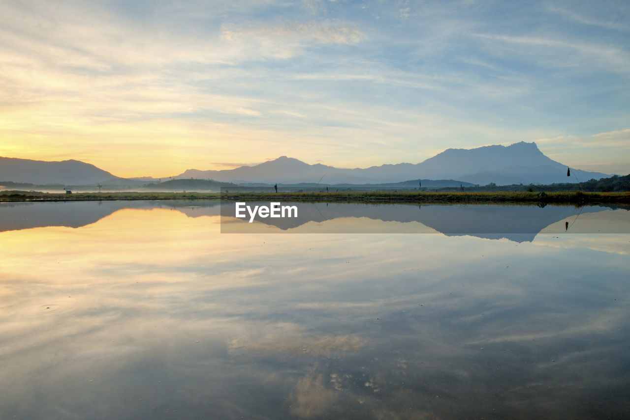 Reflection of kinabalu at borneo