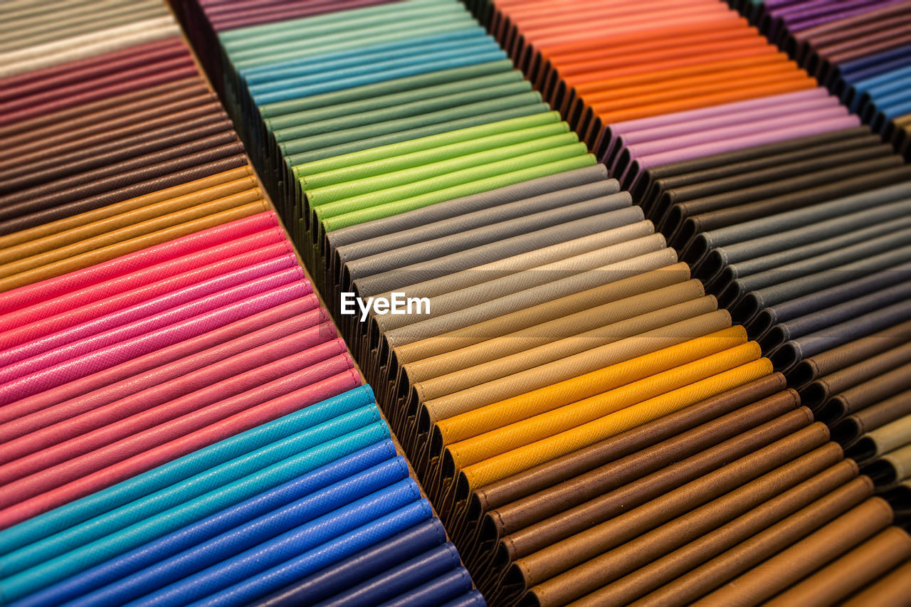 Full frame shot of colorful fabric for sale