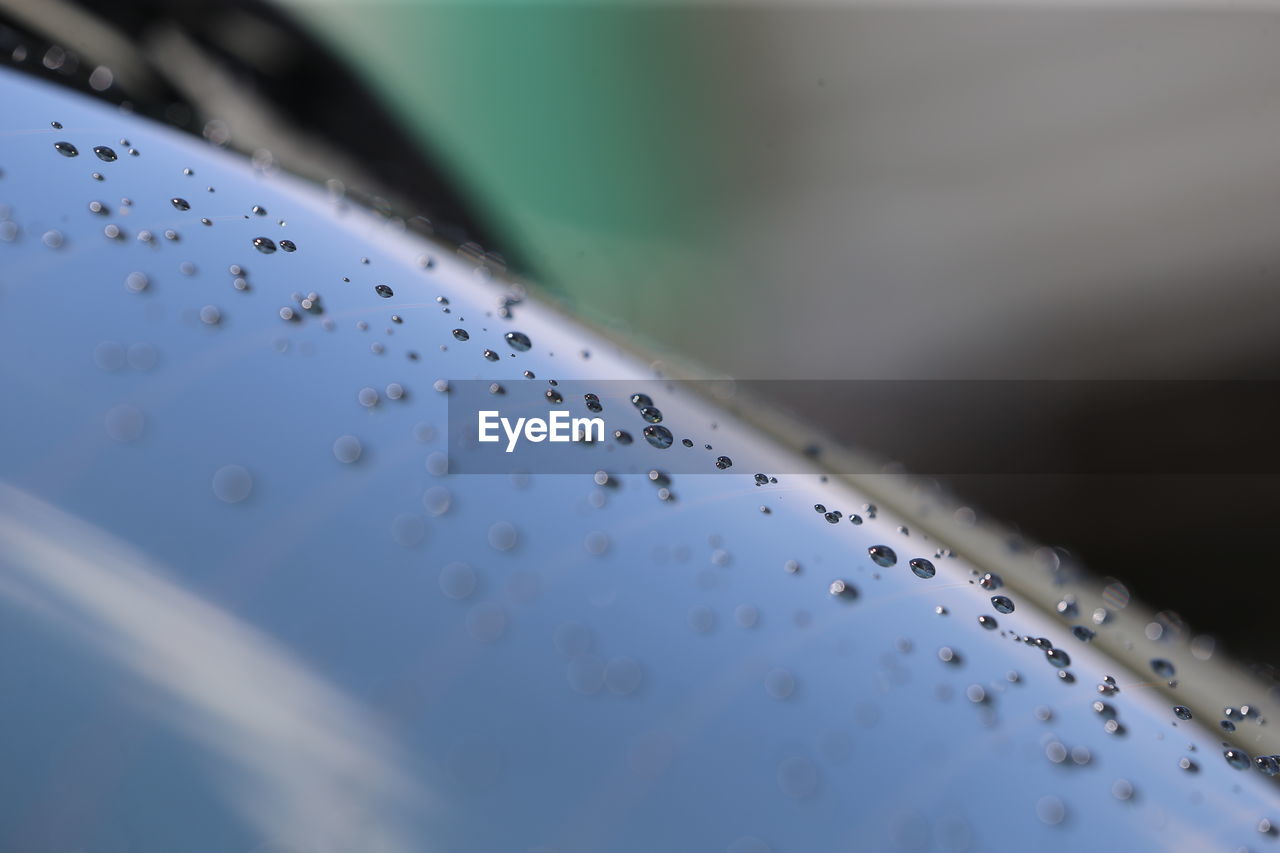 Close-up of raindrops on glass