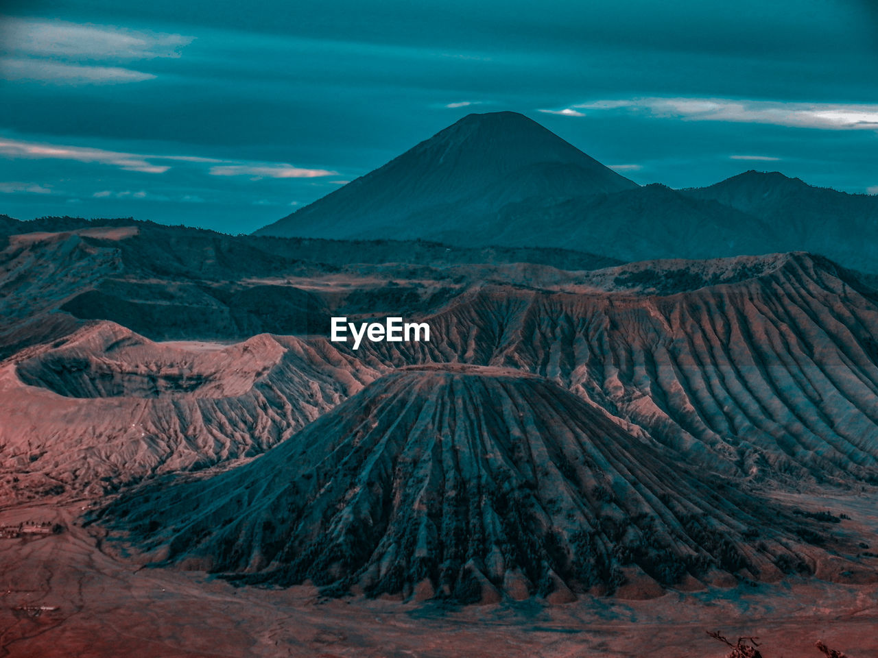 PANORAMIC VIEW OF VOLCANIC LANDSCAPE