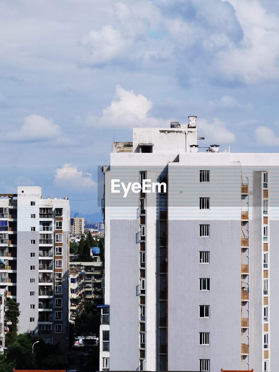 Low angle view of skyscrapers against sky