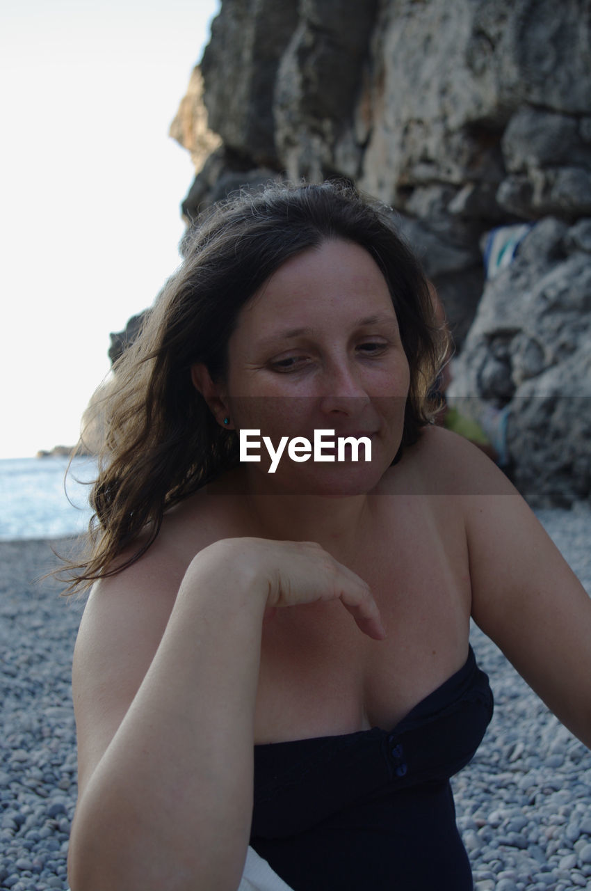 Woman relaxing at beach