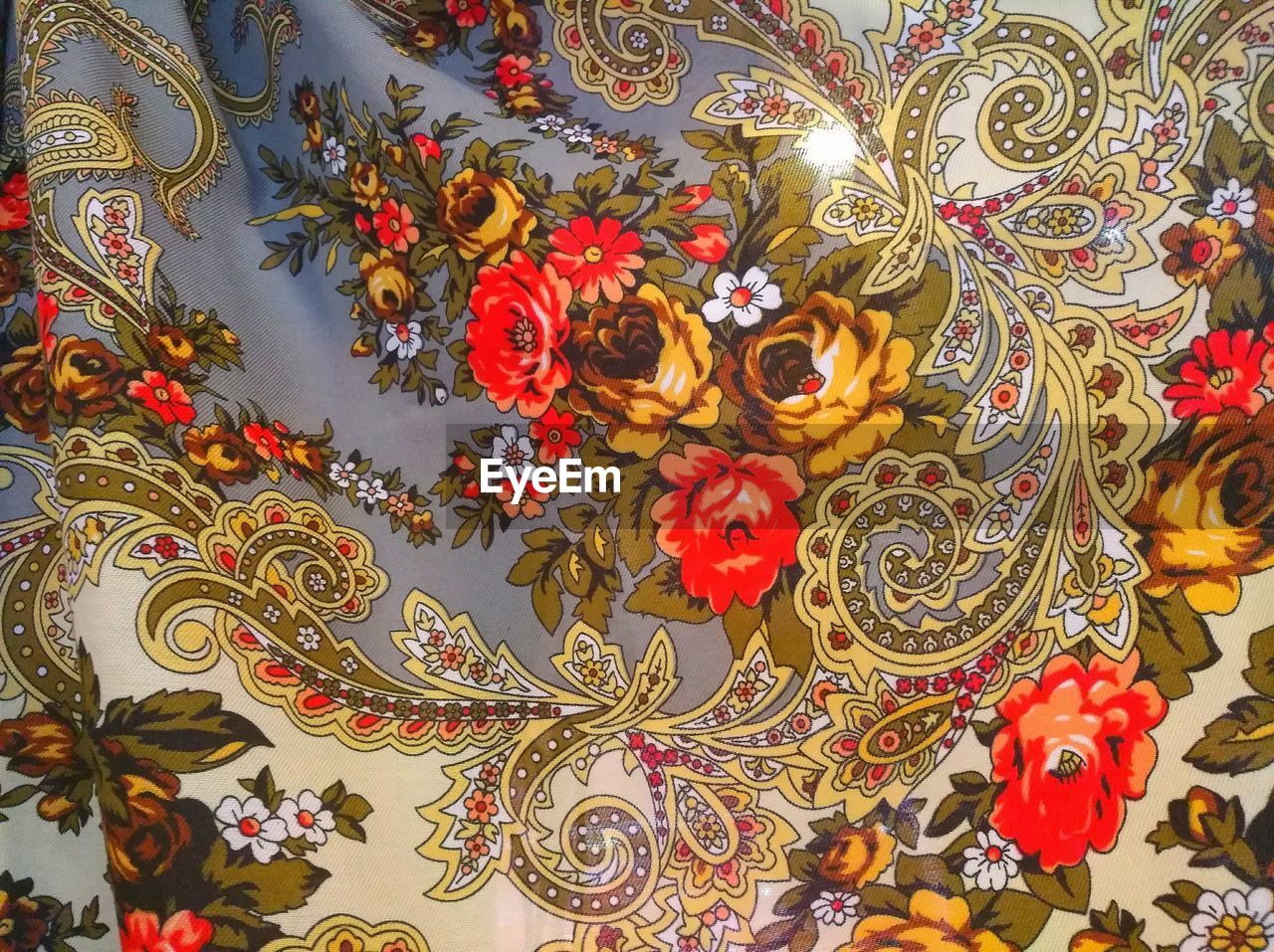 Full frame shot of textile with floral pattern