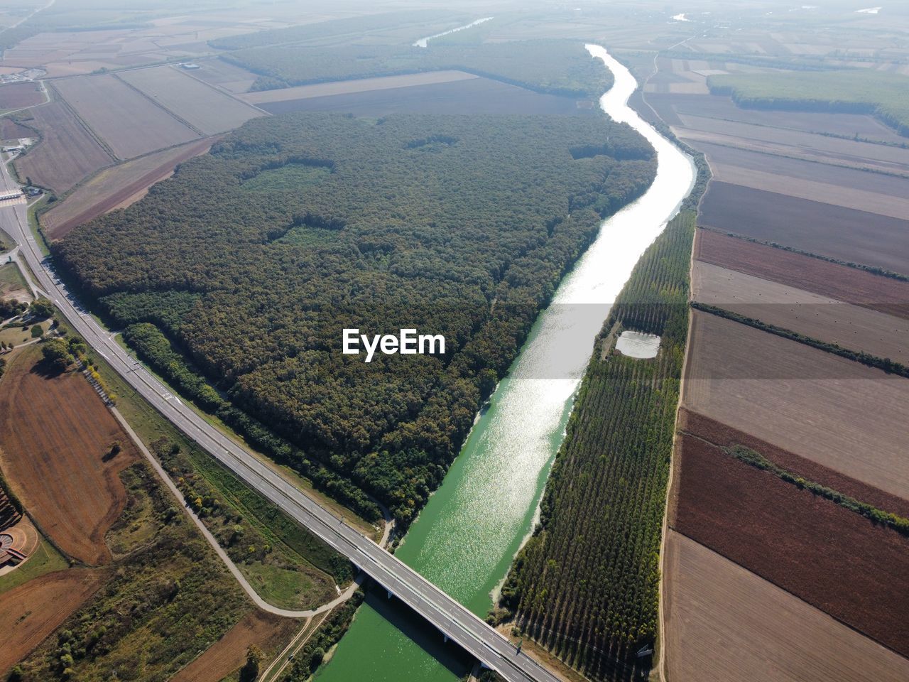 Aerial view of agricultural landscape