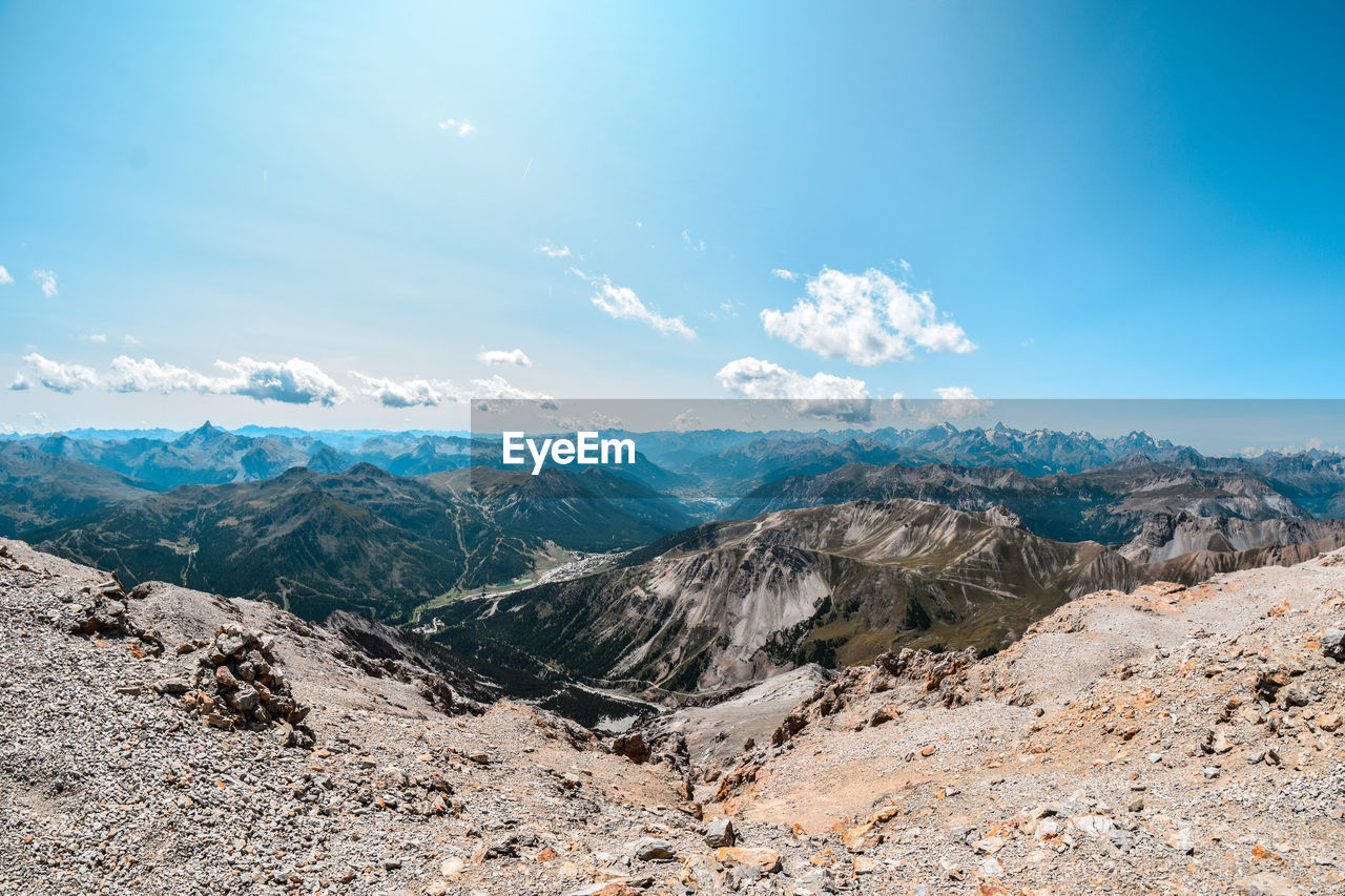 Scenic view of mountains against sky