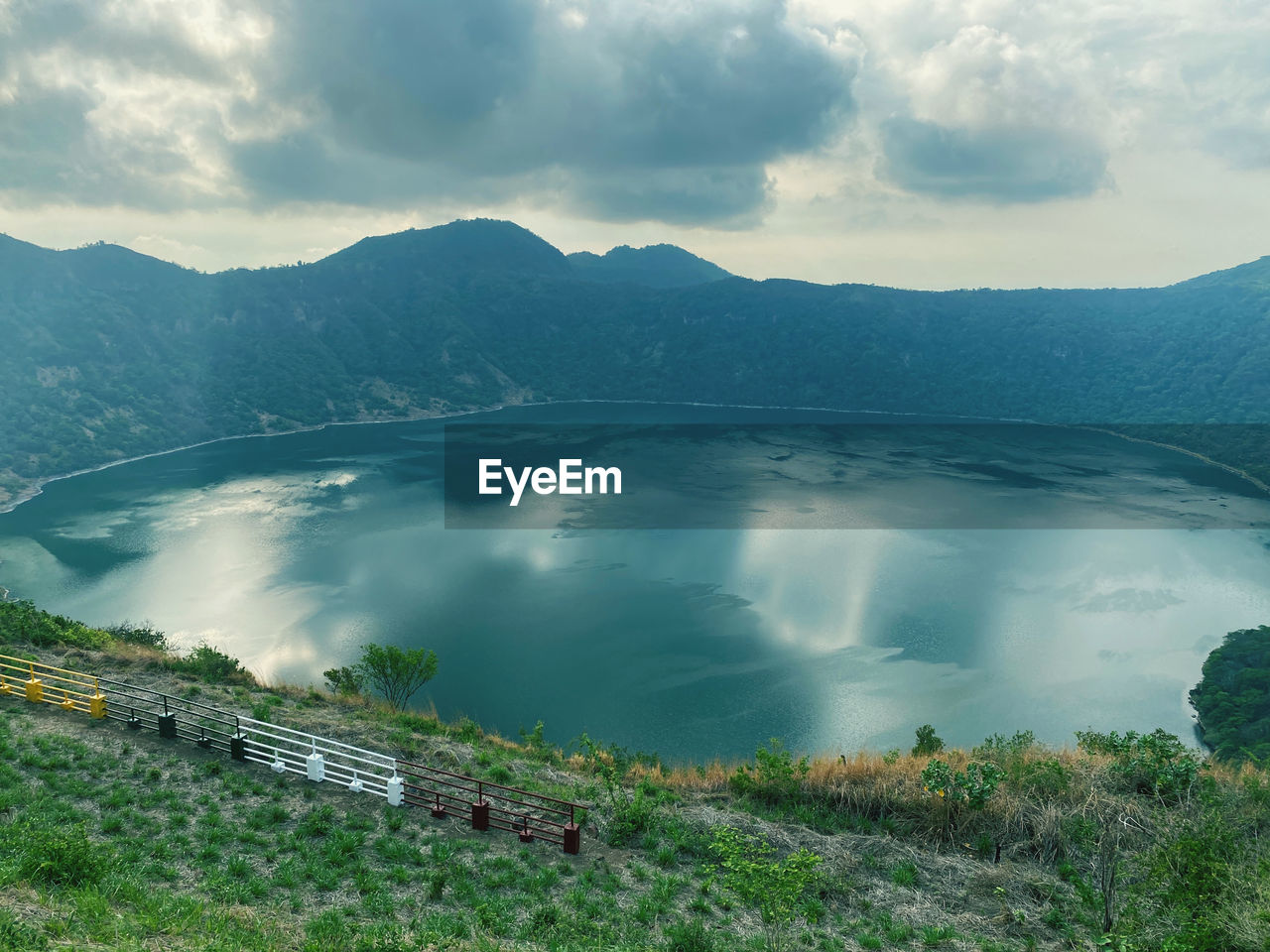 Beautiful view of the lagoon inside the crater of the apoyeque volcano