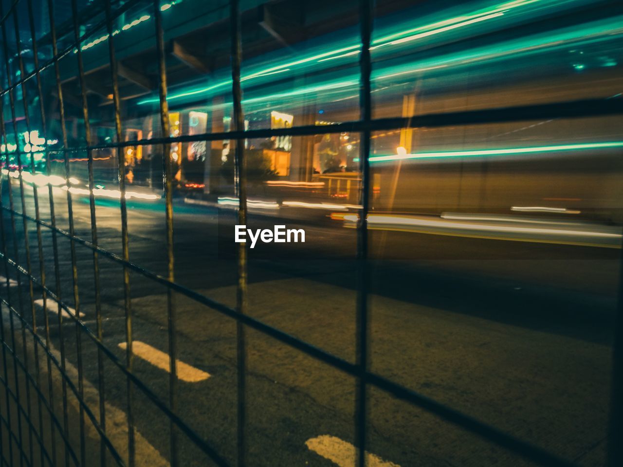 BLURRED MOTION OF TRAIN AT NIGHT