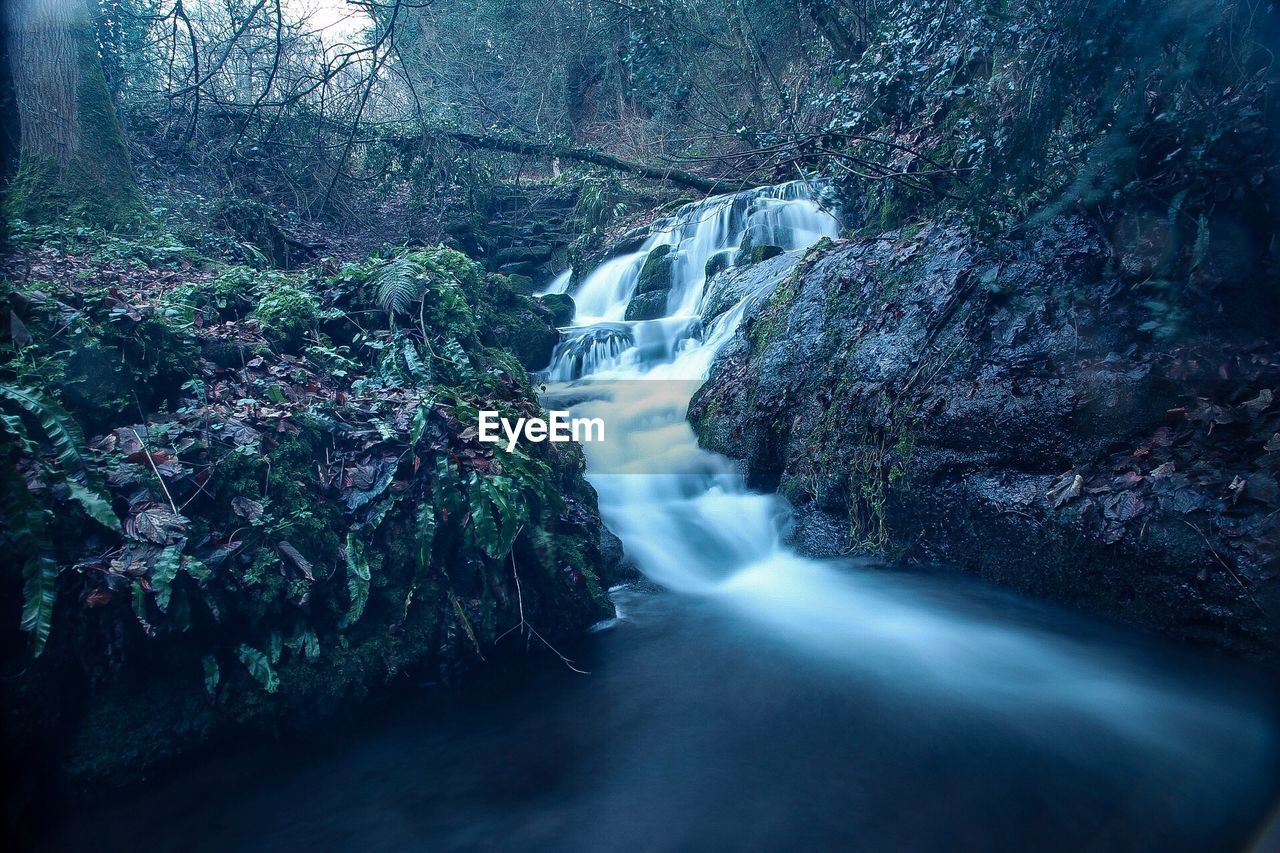 BLURRED MOTION OF WATERFALL ON RIVER