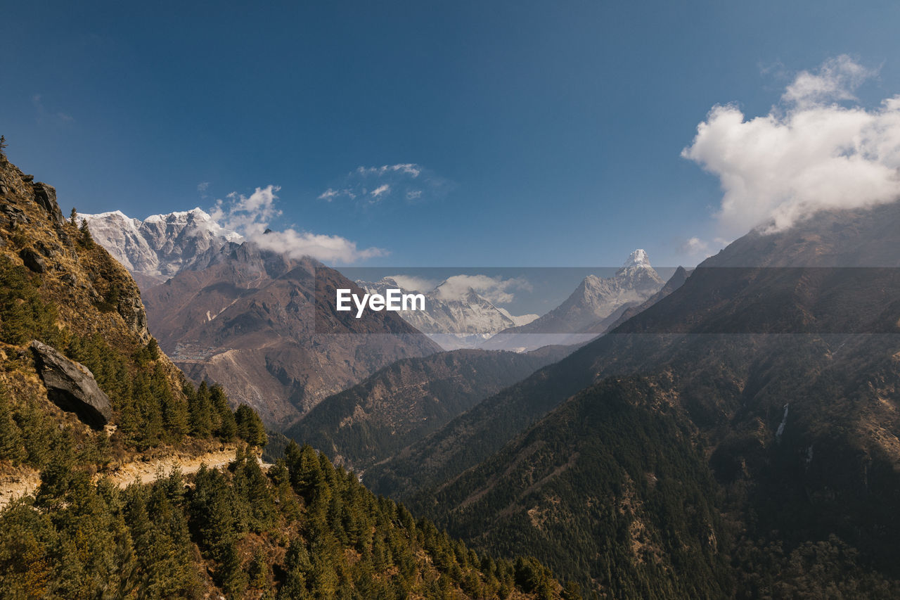 Mountain landscape in the himalayas, nepal