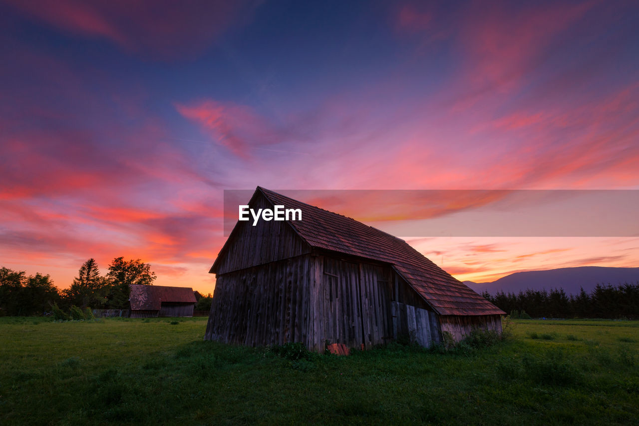 Traditional barn in turiec region, central slovakia.