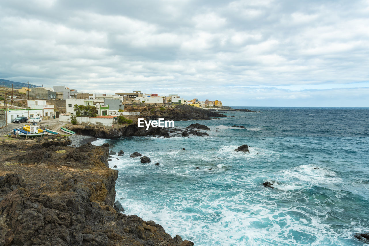 Cliff beach playa de las carretas in tenerife