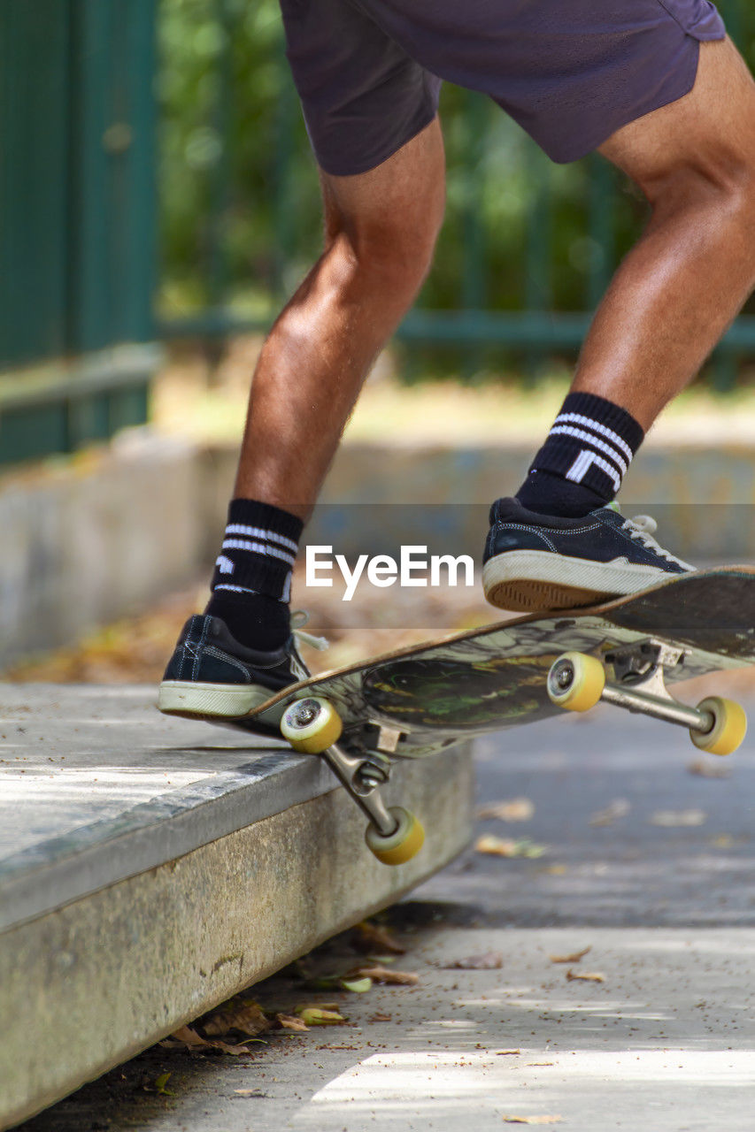 Dynamic urban skateboarding action shot