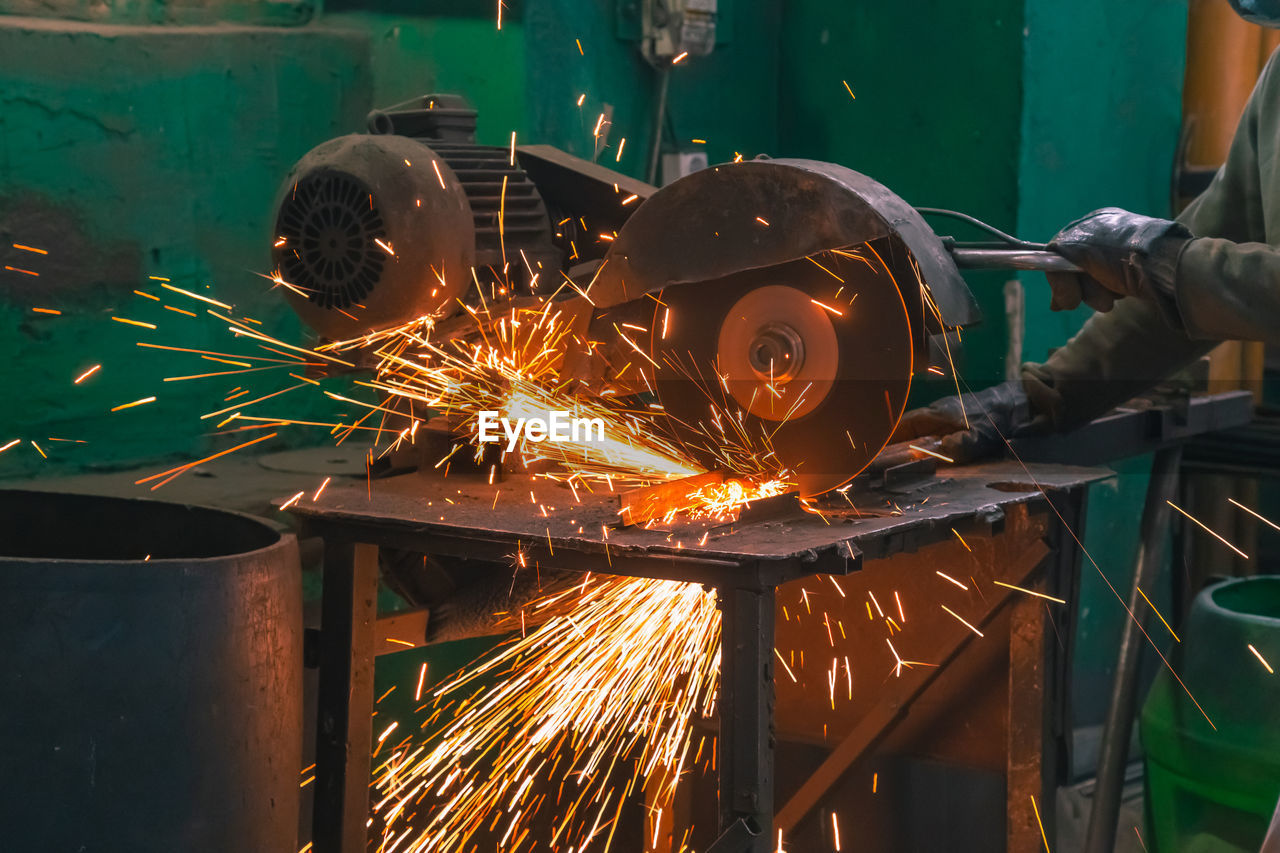 Sparks in factory
