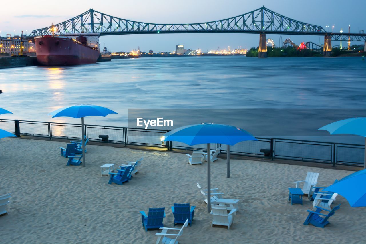 VIEW OF DECK CHAIRS ON BRIDGE