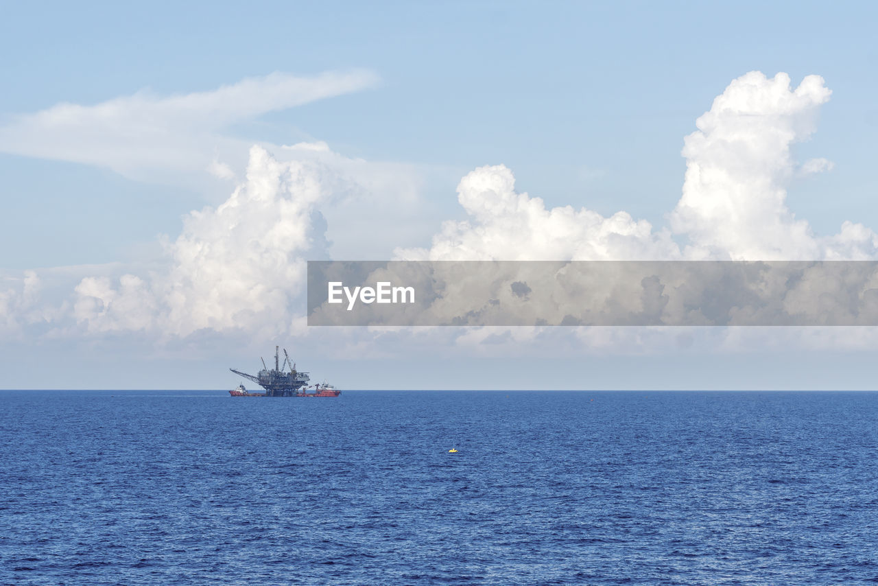 Seascape of an oil production platform at offshore terengganu oil field