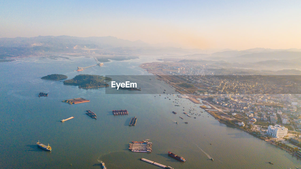 High angle view of buildings in city, ha long city, quang ninh province, vietnam