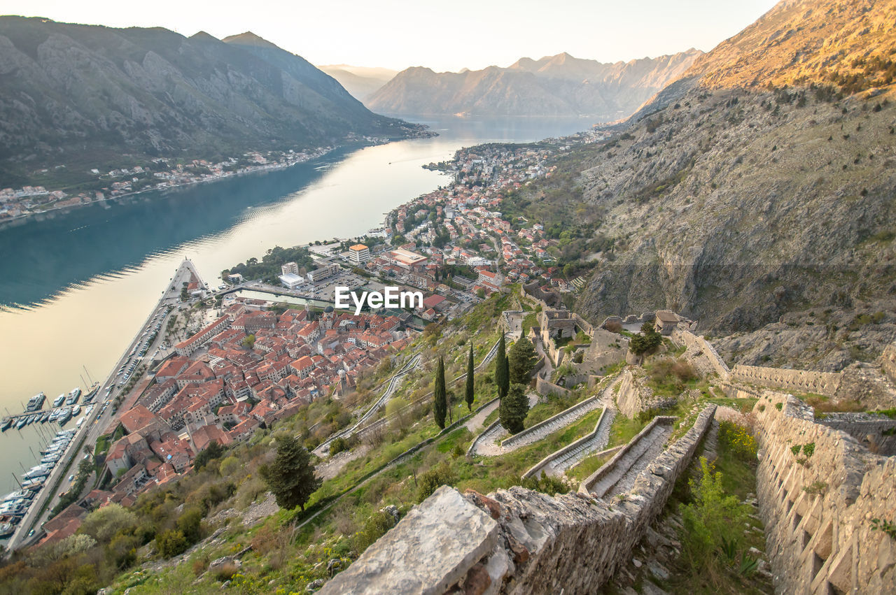 Kotor old town, view from the castle