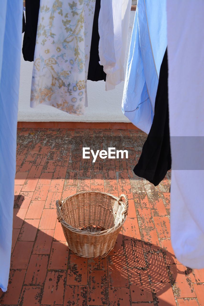 Laundry hanging for drying