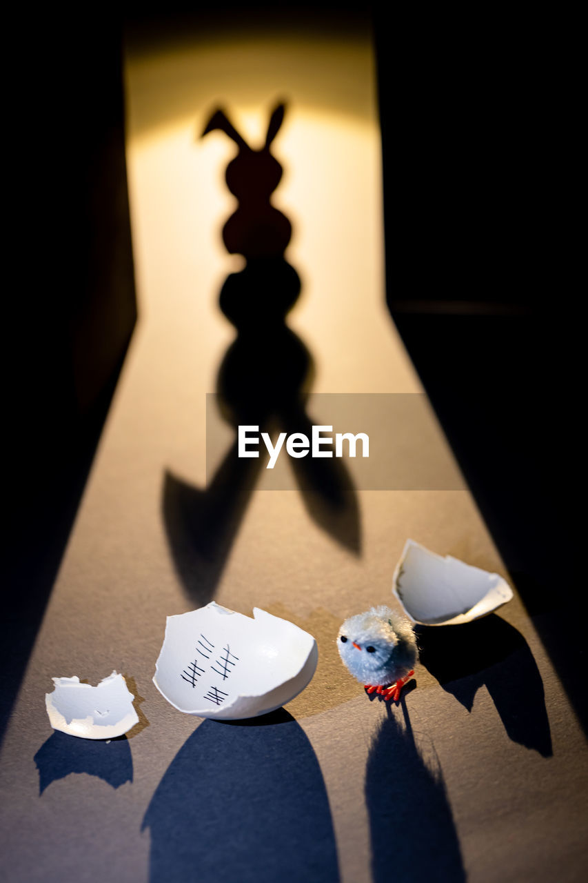 Close-up of paper toy on table