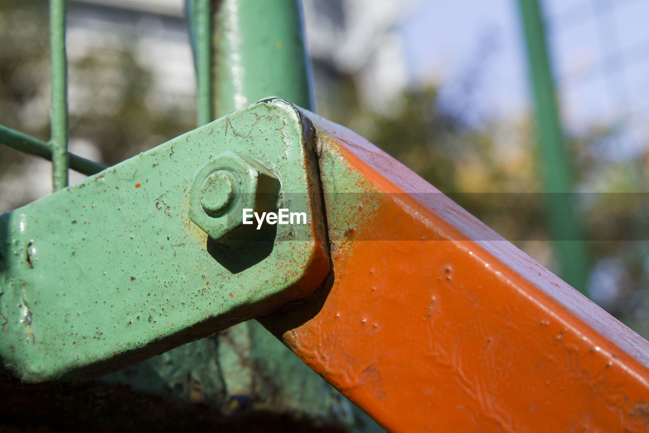 Close-up of rusty machine part