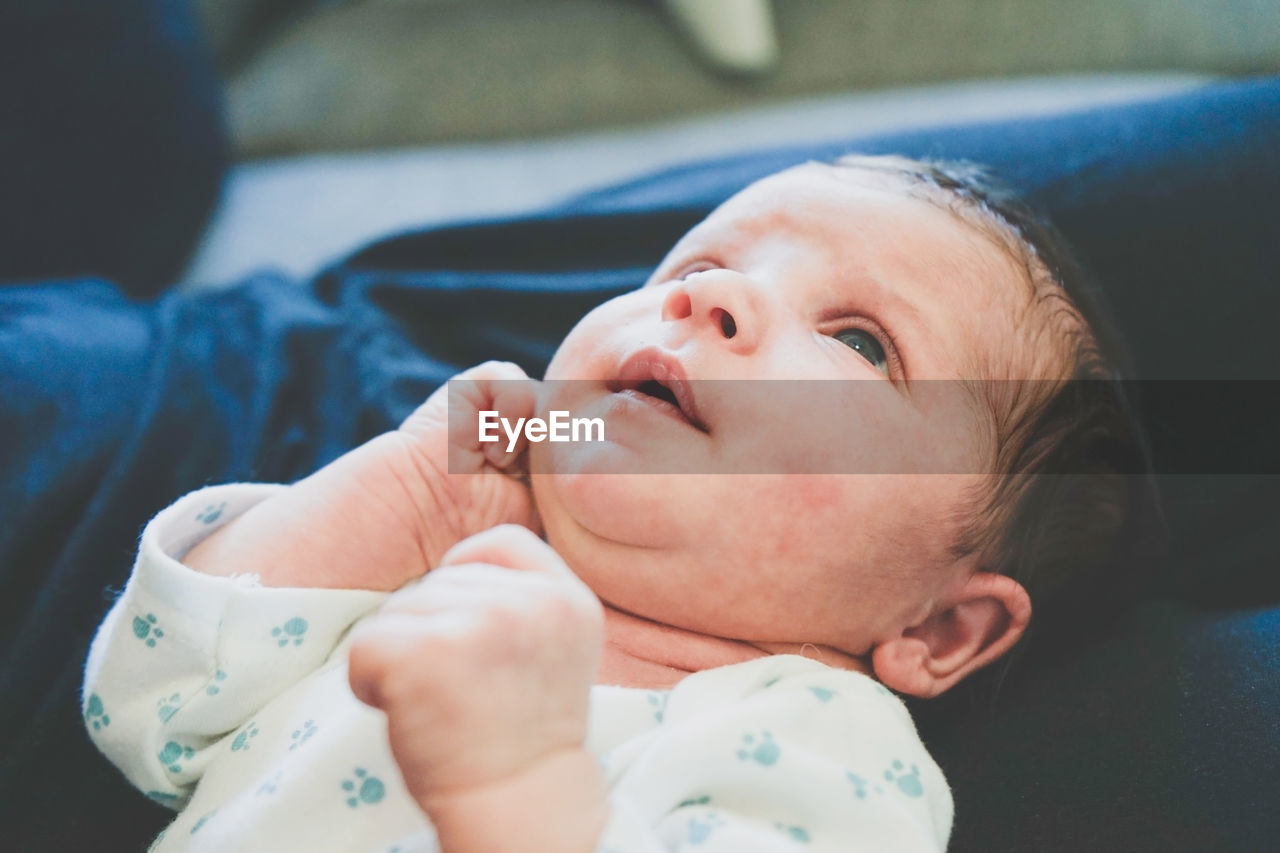 Portrait of cute baby lying down