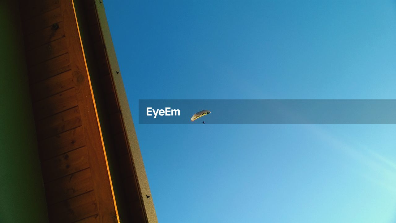 LOW ANGLE VIEW OF BIRD FLYING IN SKY