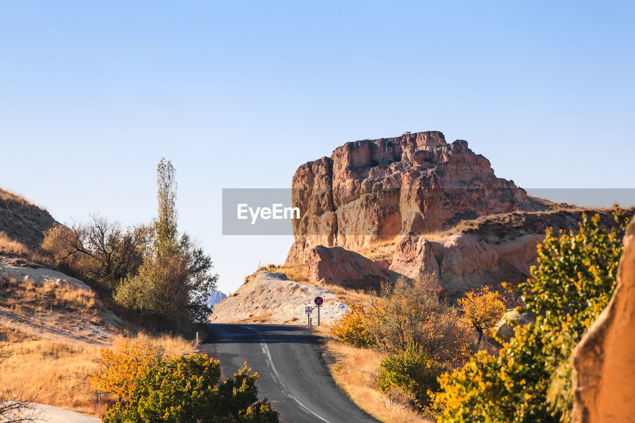 Scenic view of mountains against clear sky