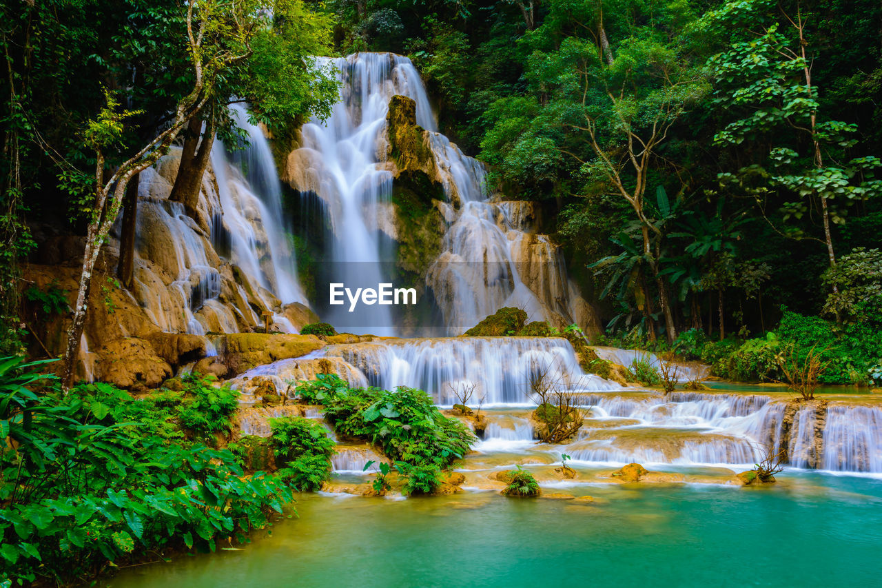 Kuang si water fall in luang prabang,laos.