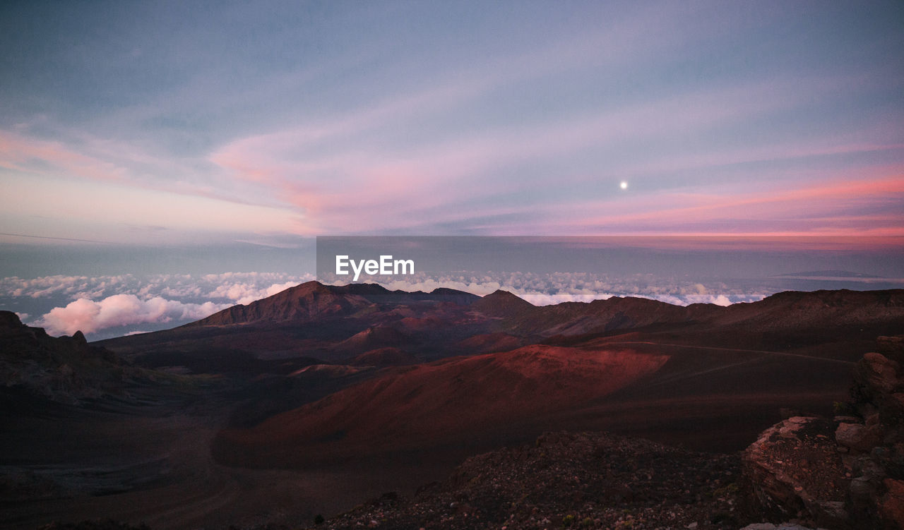 Scenic view of landscape during sunset