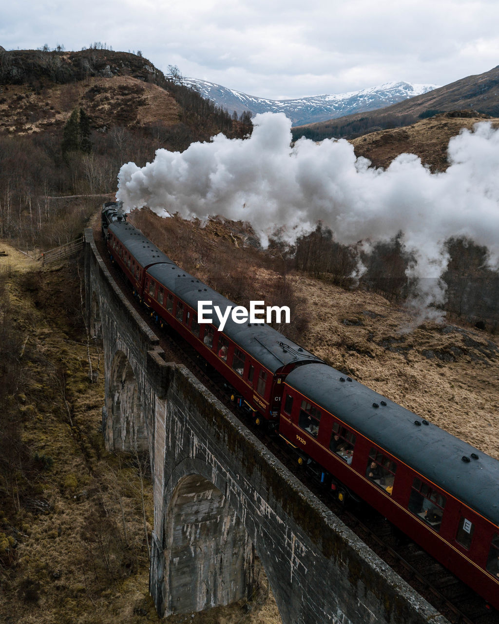Smoke emitting from steam train