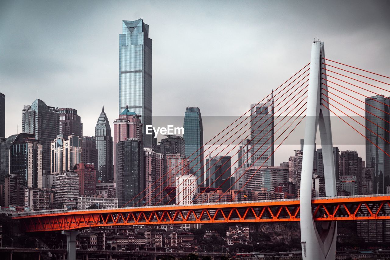 View of buildings in city against sky