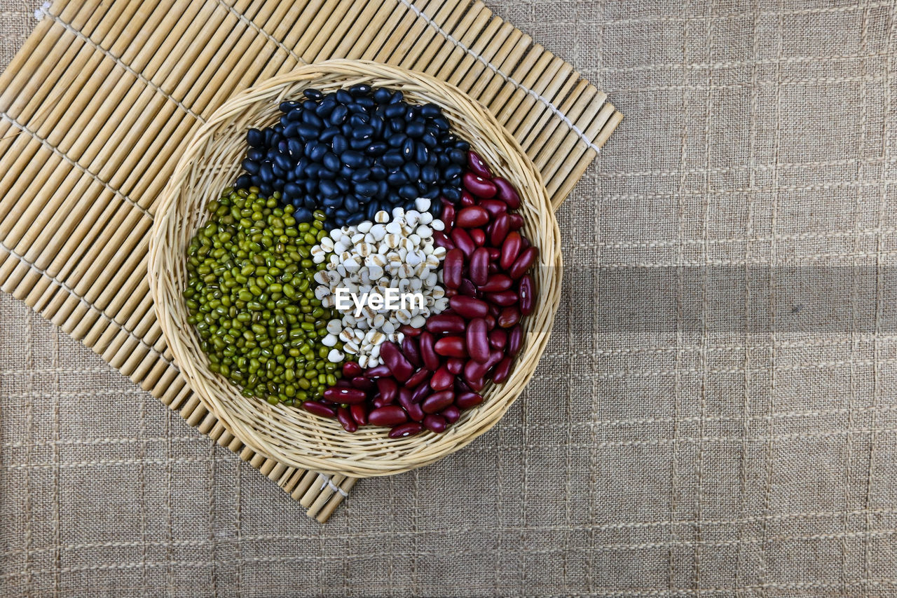 HIGH ANGLE VIEW OF BERRIES IN BASKET