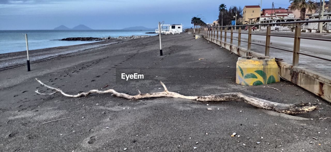 ROAD SIGN ON BEACH