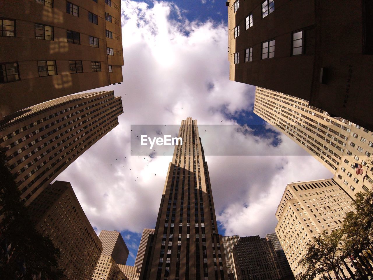 Low angle view of buildings against sky