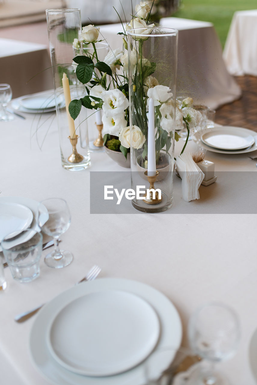 place setting on table at home