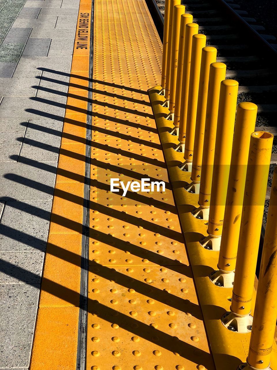 HIGH ANGLE VIEW OF YELLOW METALLIC STRUCTURE