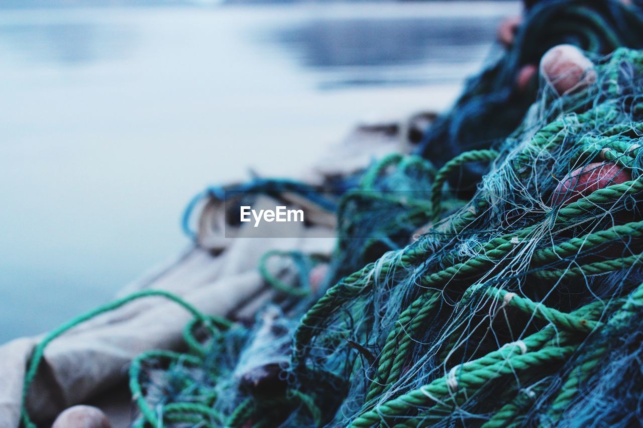 Close-up of fishing nets