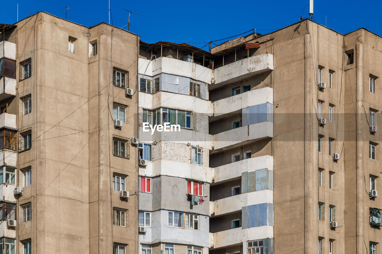 low angle view of building against clear sky